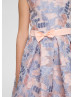 Peach And Lilac Jacquard Flower Girl Dress